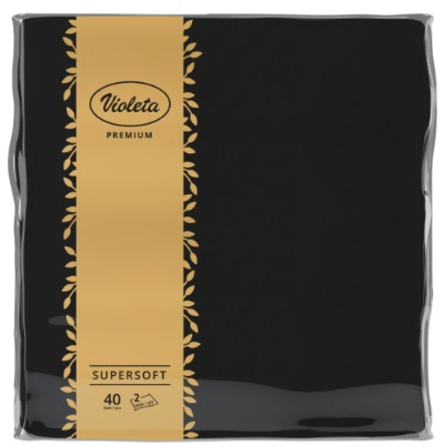 Salvete VIOLETA Premium crne 2sloja 40kom-slika