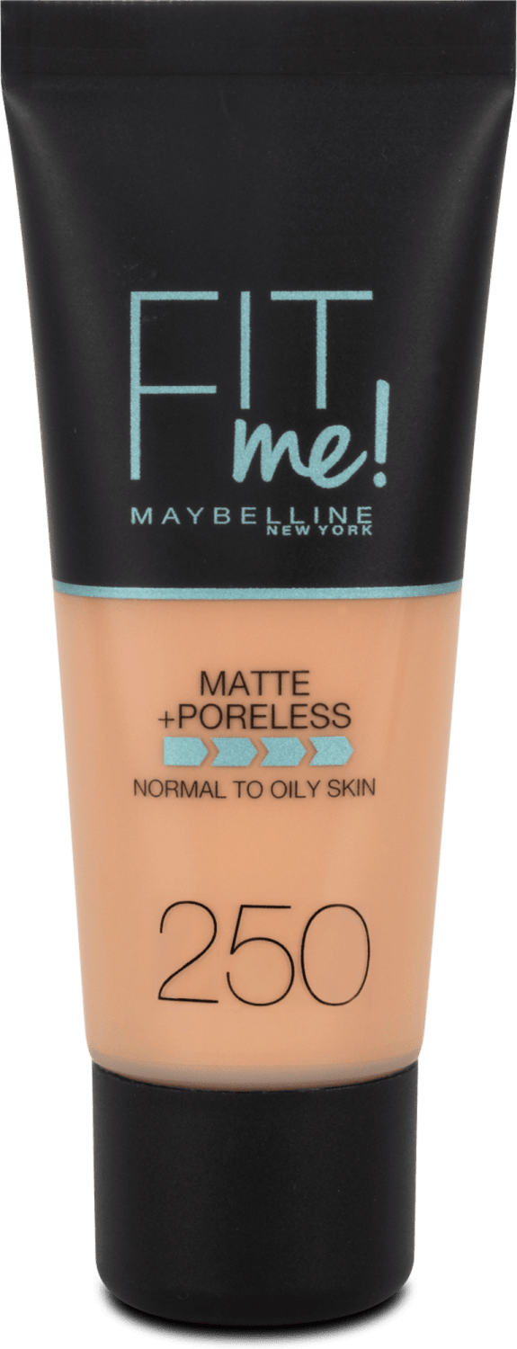 MAYBELLINE Fit me matte tečni puder 250 sun beige 30ml-slika
