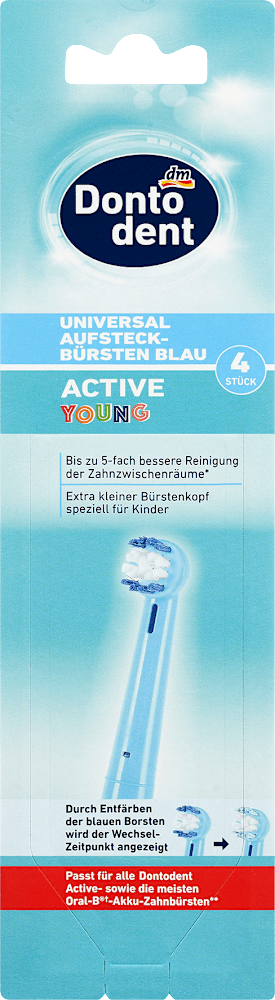 DONTODENT Active young nastavak za električnu četkicu plavi 4kom-slika
