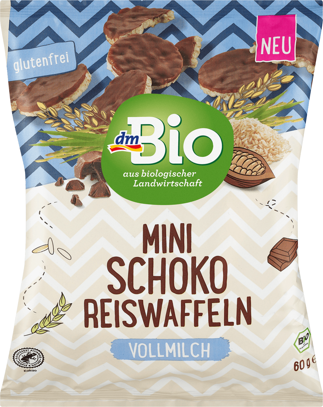 Mini pirinčani vafli DM BIO sa čokoladom 60g-slika