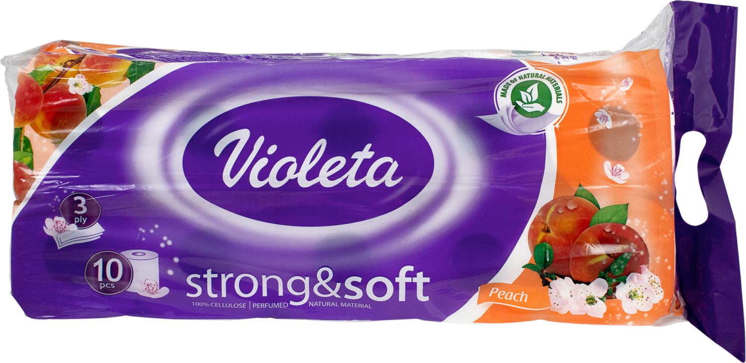 Toaletni papir VIOLETA breskva 3sloja 10kom-slika