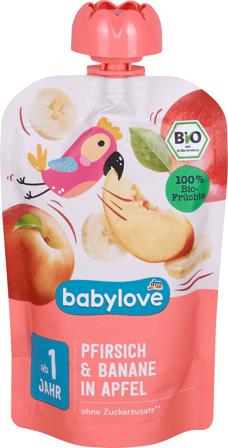 BABYLOVE voćni pire breskva banana u jabuci 100g-slika