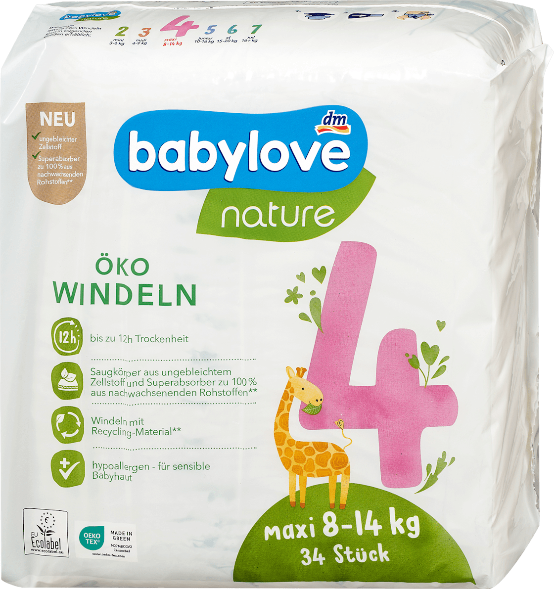 BABYLOVE pelene nature 4 maxi 34kom-slika