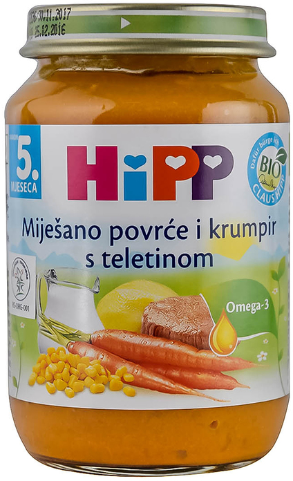 Kašica HIPP Bio teletina povrće krompir 190g-slika
