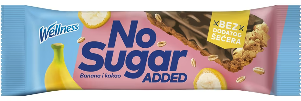 WELLNESS bar banana kakao bez šećera 23g-slika