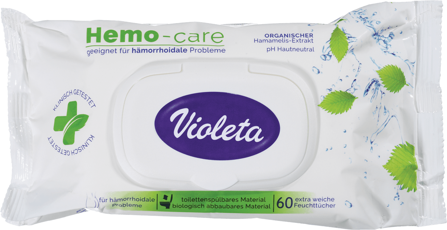 Vlažni toalet papir VIOLETA hemo care 60kom-slika