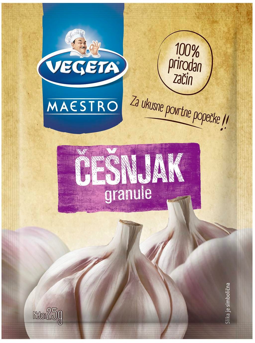 ZAČIN VEGETA MAESTRO BELI LUK GRANULE 25GR PODRAVKA-slika