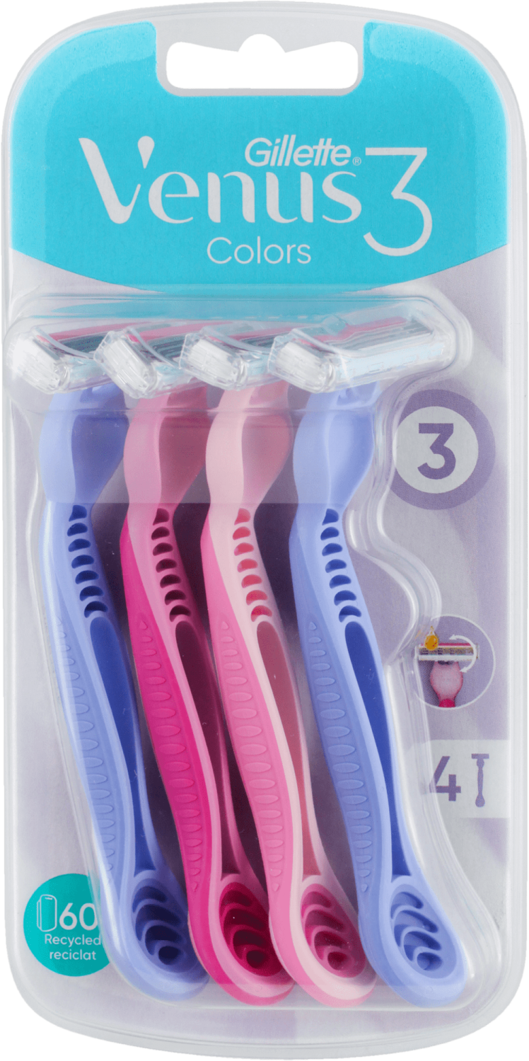 Brijac Venus 3 Plus Color 4 pcs-slika