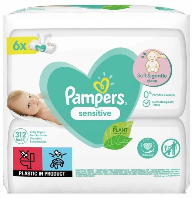 Vlazne maramice Sensitive 6x52k Pampers-slika