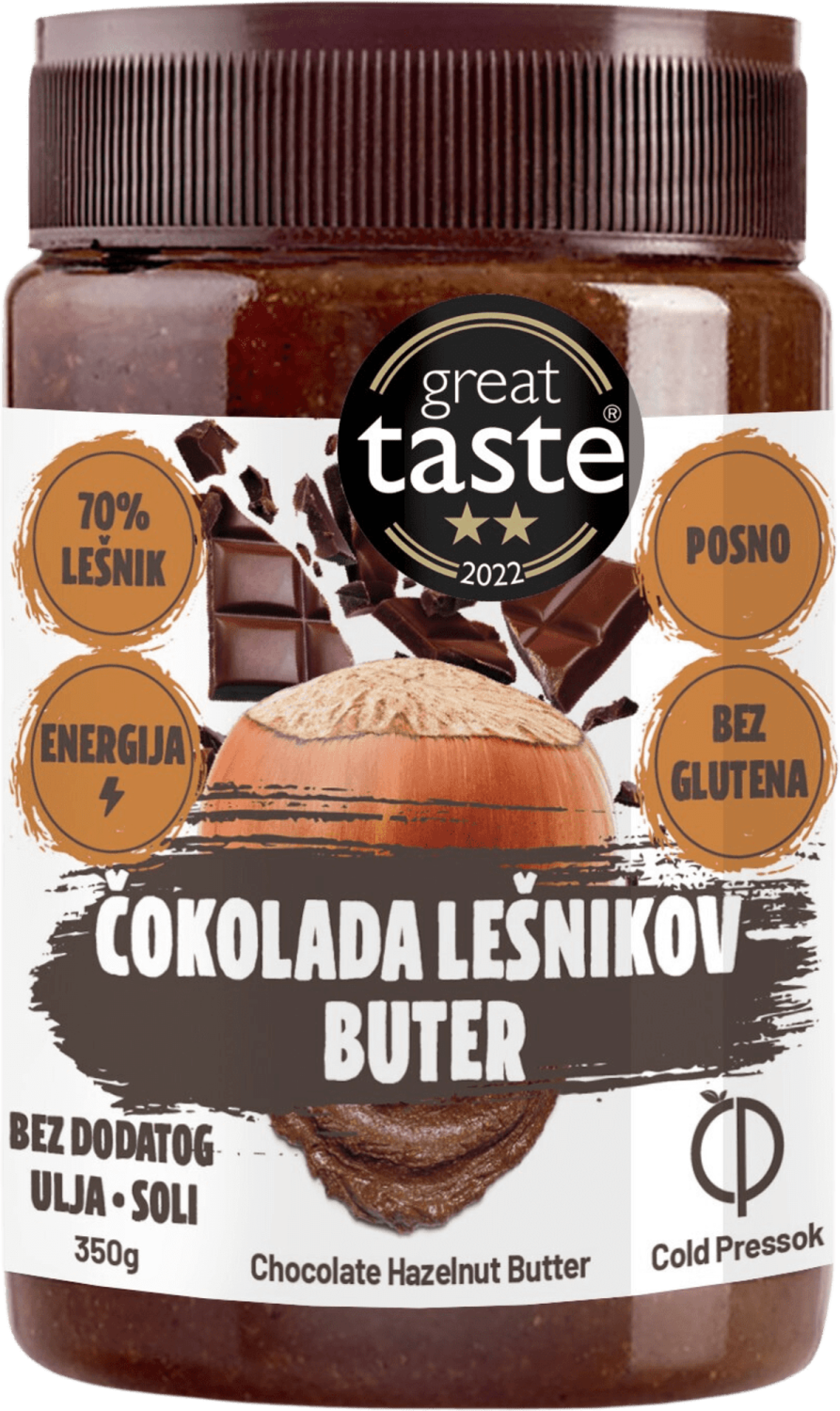 Lešnikov puter COLD PRESSOK čokolada 350g-slika