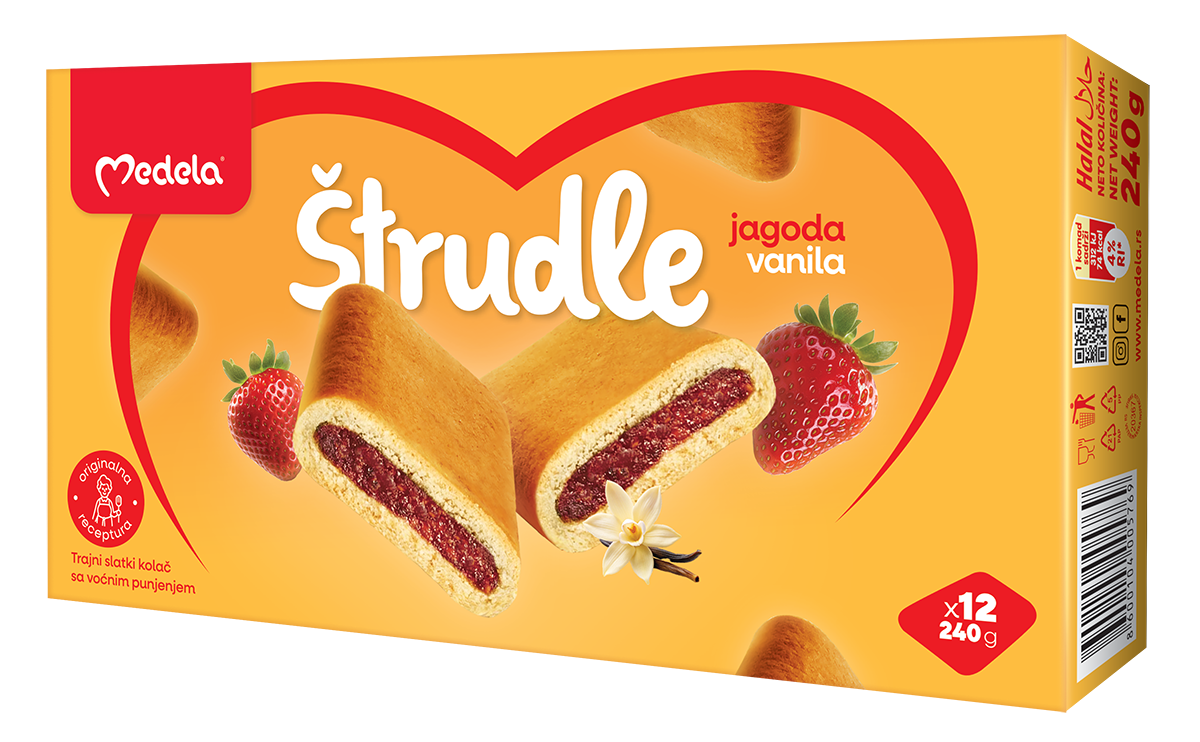 Strudla jagoda i vanila Medela 240g-slika