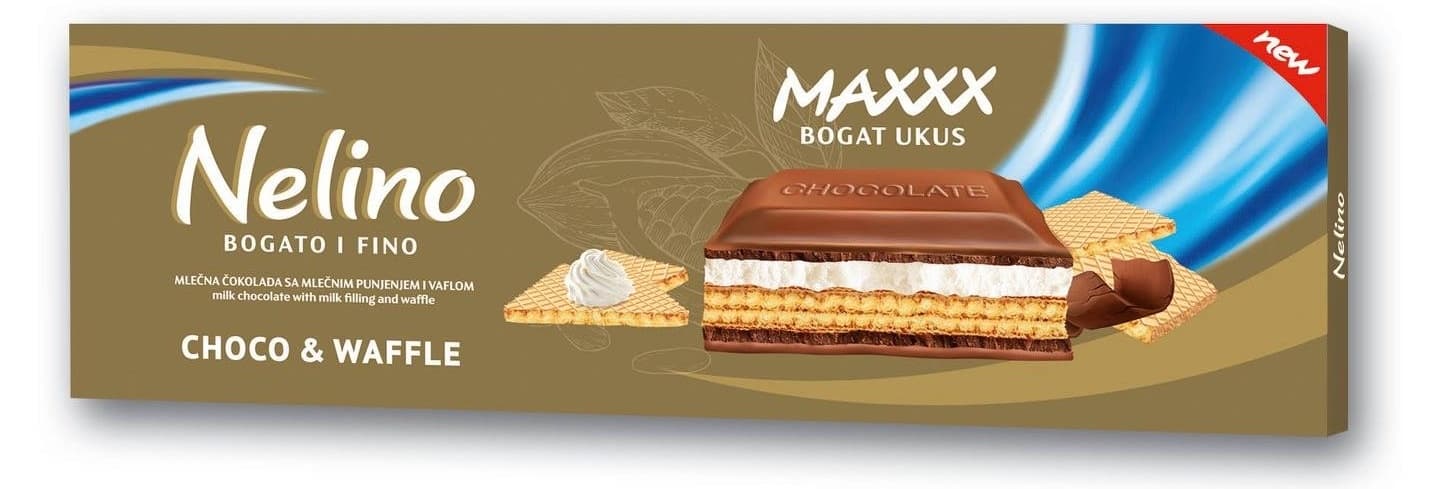 Mlečna čokolada NELINA waffle 190g-slika