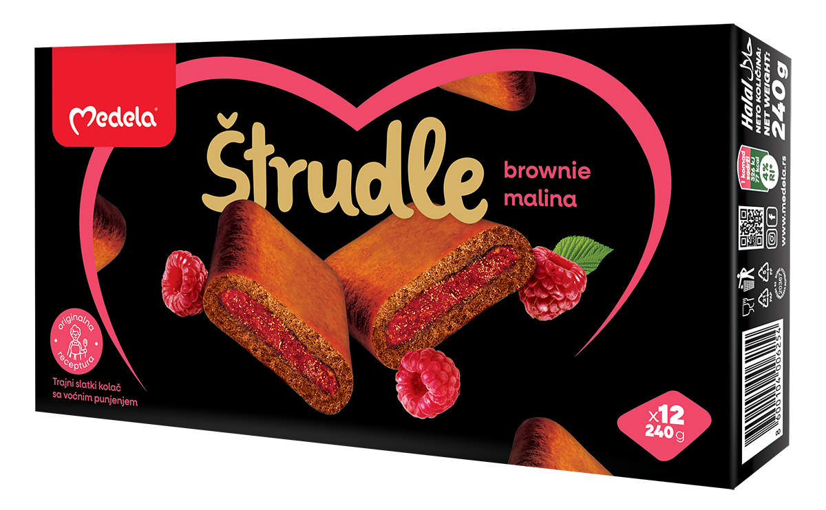 Strudla Brownie malina Medela 240g-slika