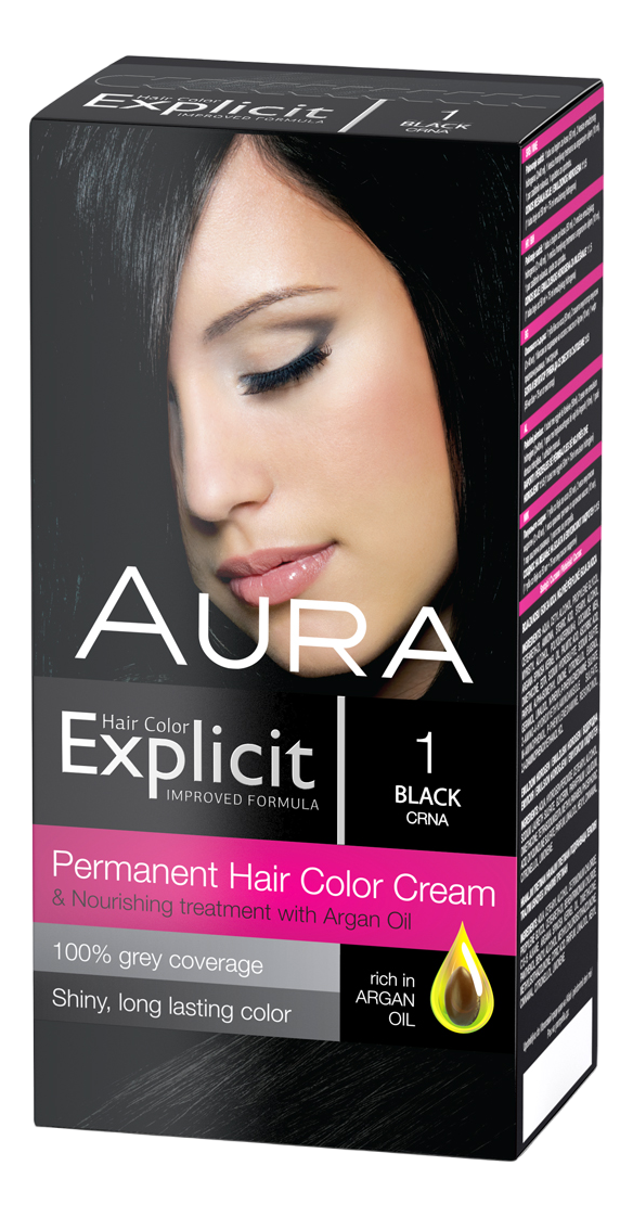 AURA Explicit farba za kosu 1 crna-slika