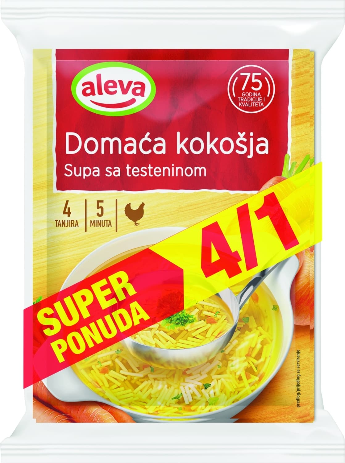 Supa ALEVA kokošija bistra 4x45g-slika