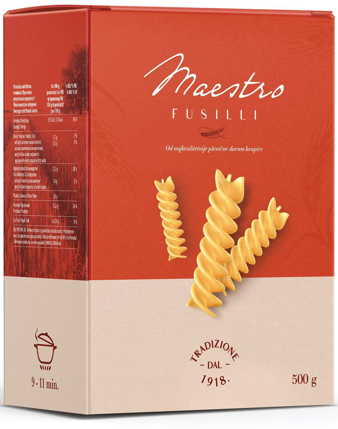 Testenina Fusilli Maestro 500g-slika