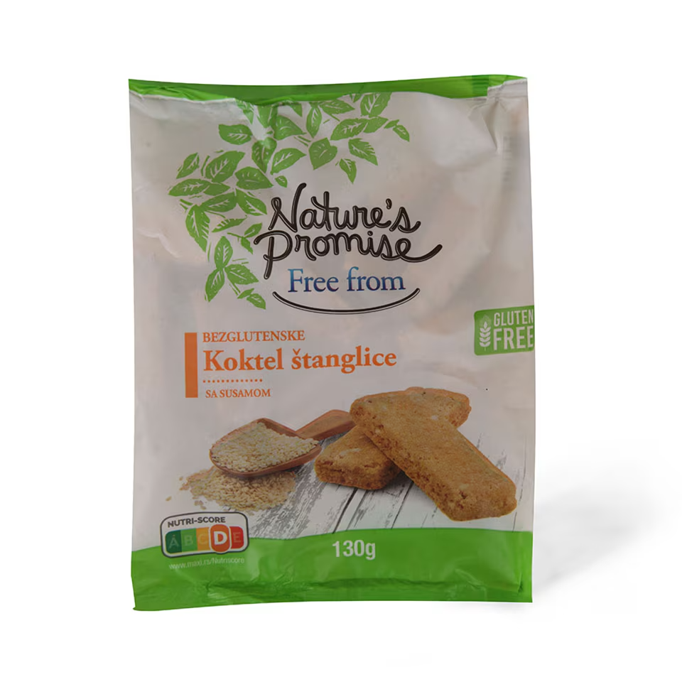 NATURE'S PROMISE Bezglutenske koktel štanglice 30g-slika