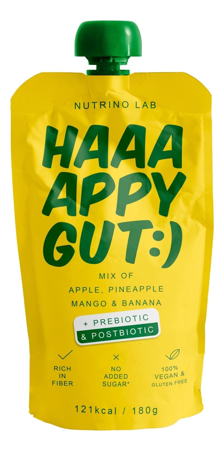 NUTRINO Lab voćni pire Haapy gut jabuka ananas mango 180g-slika