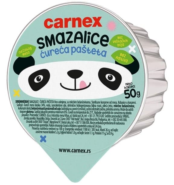 Pašteta CARNEX Smazalice ćureća 50g-slika
