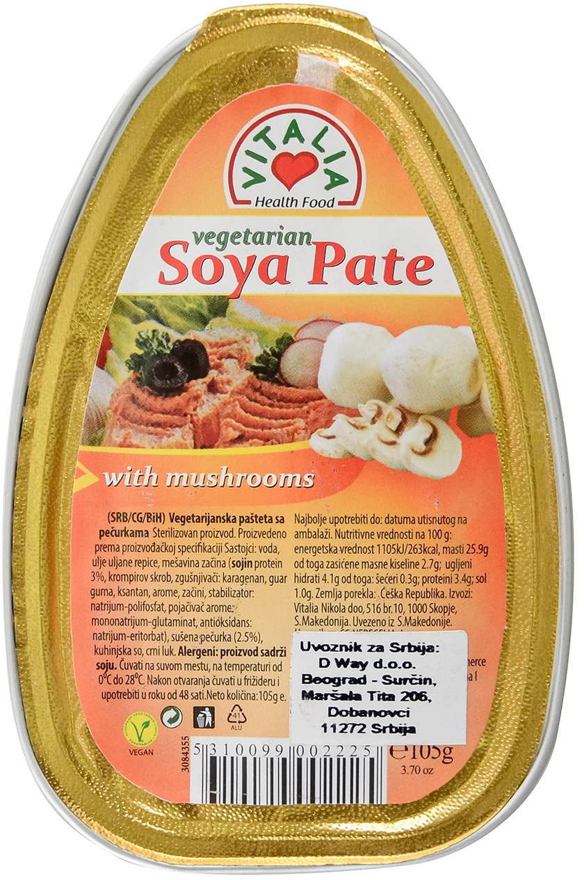 VITALIA pašteta soja pečurke 105g-slika