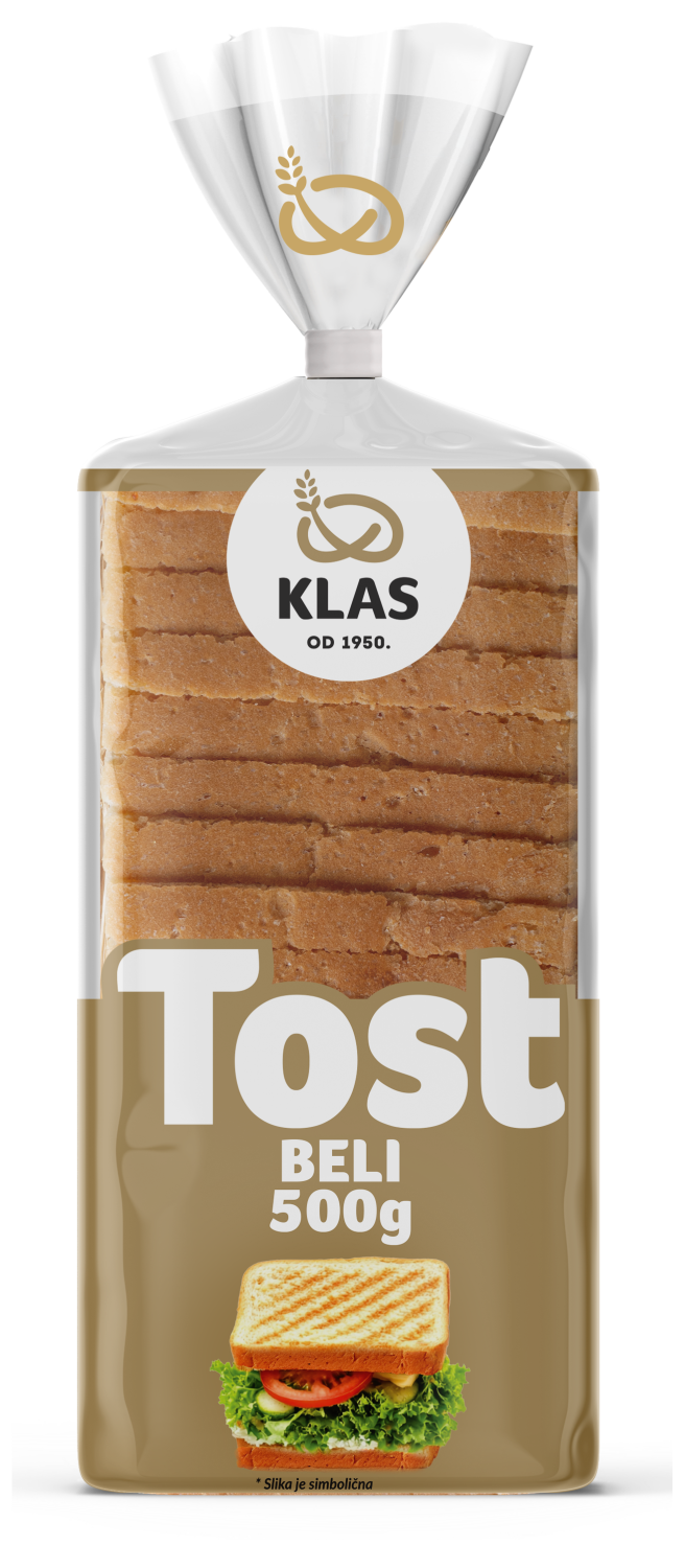 KLAS beli tost hleb 500g-slika
