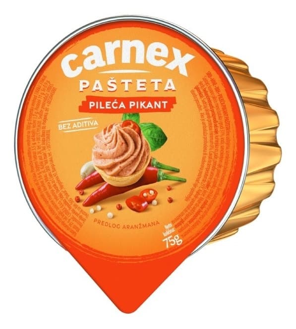 Pašteta CARNEX pileća pikant 75g-slika