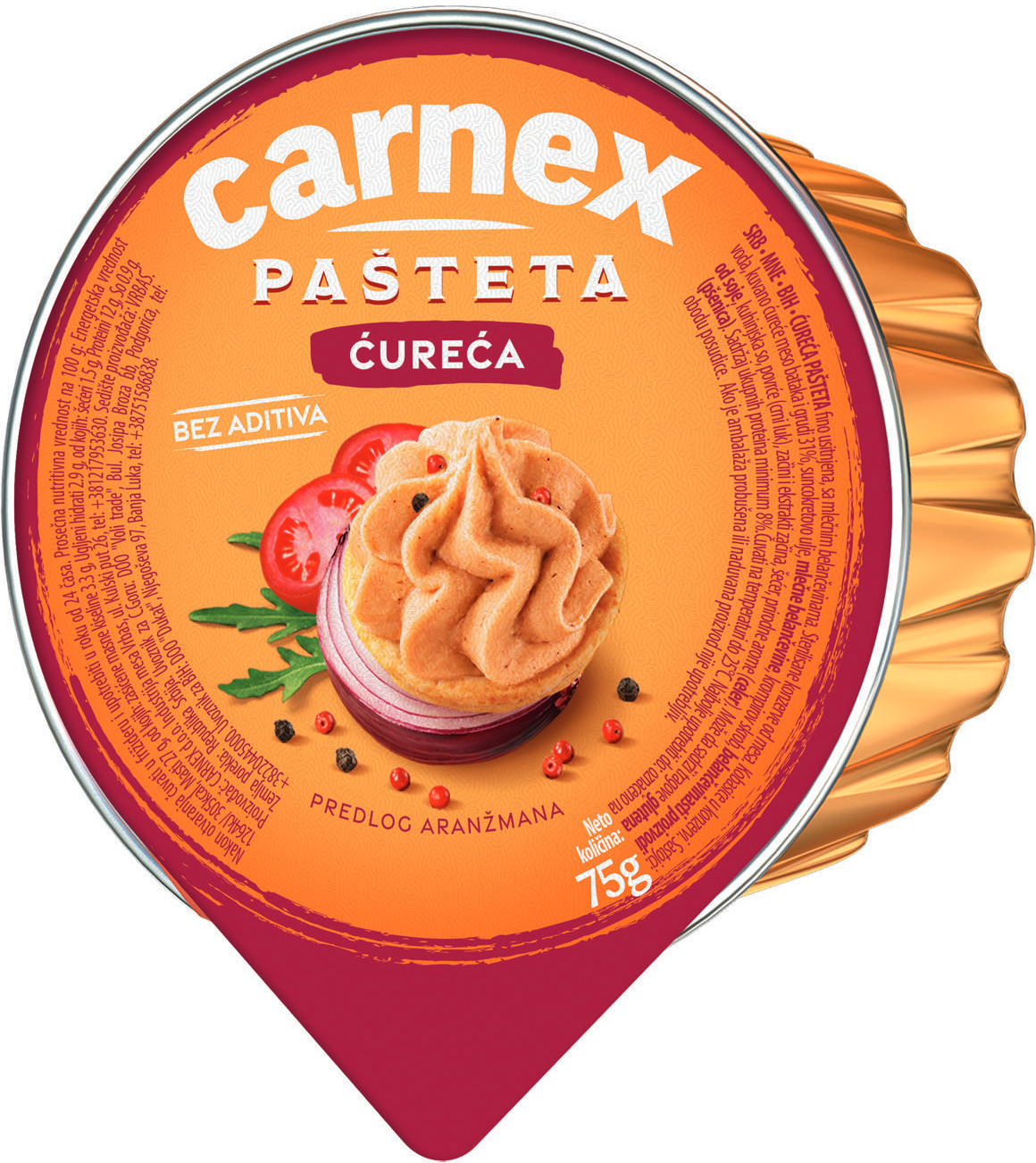 Pašteta ćureća CARNEX 75g-slika