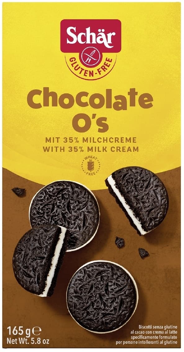 Keks Chocolate O`S Schar 165g-slika