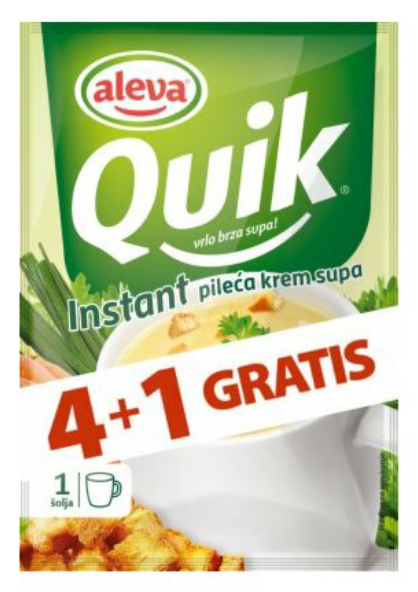Instant supa QUIK Aleva pileća krem 17g 4+1 gratis-slika