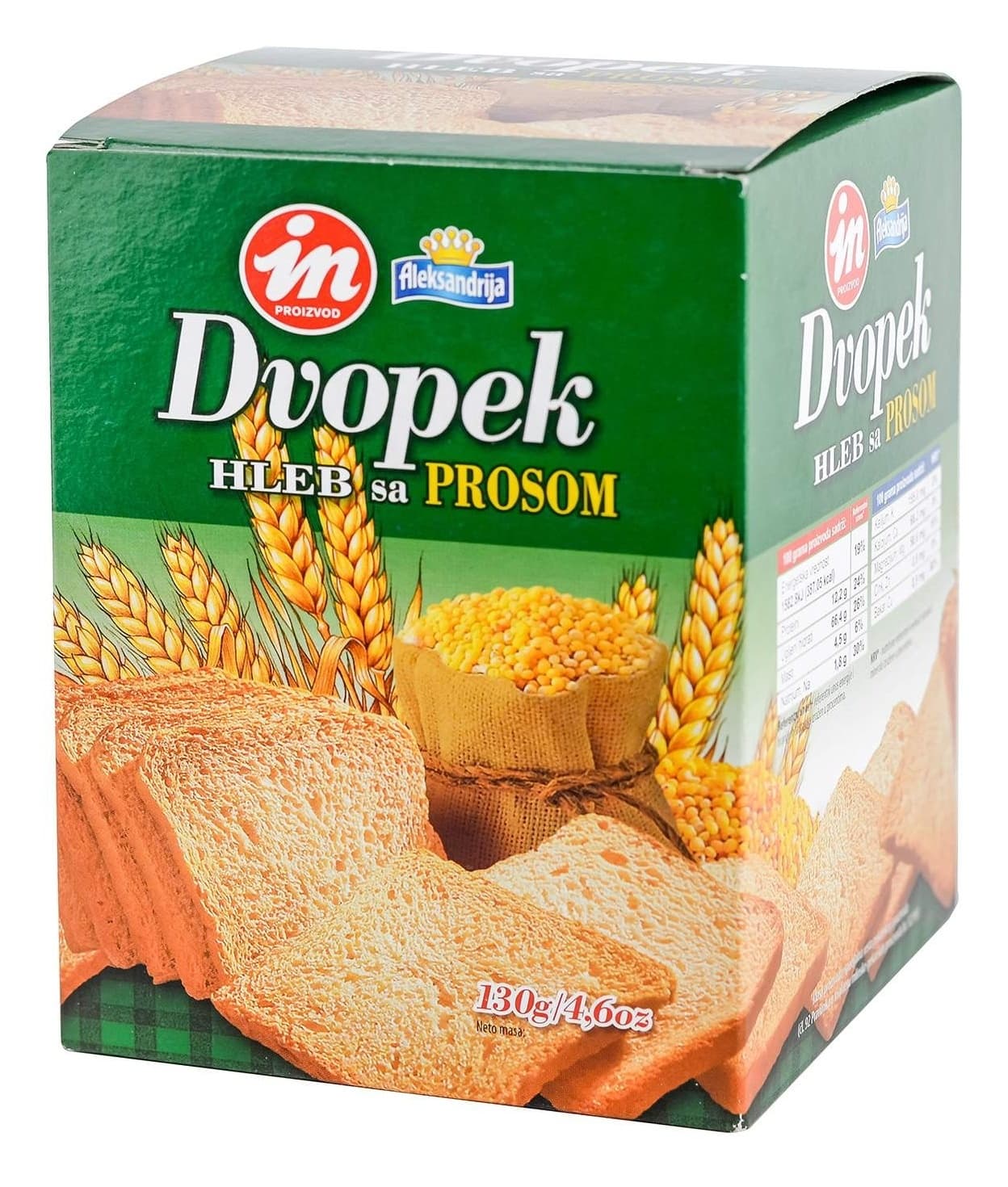 Dvopek hleb sa prosom 130g-slika