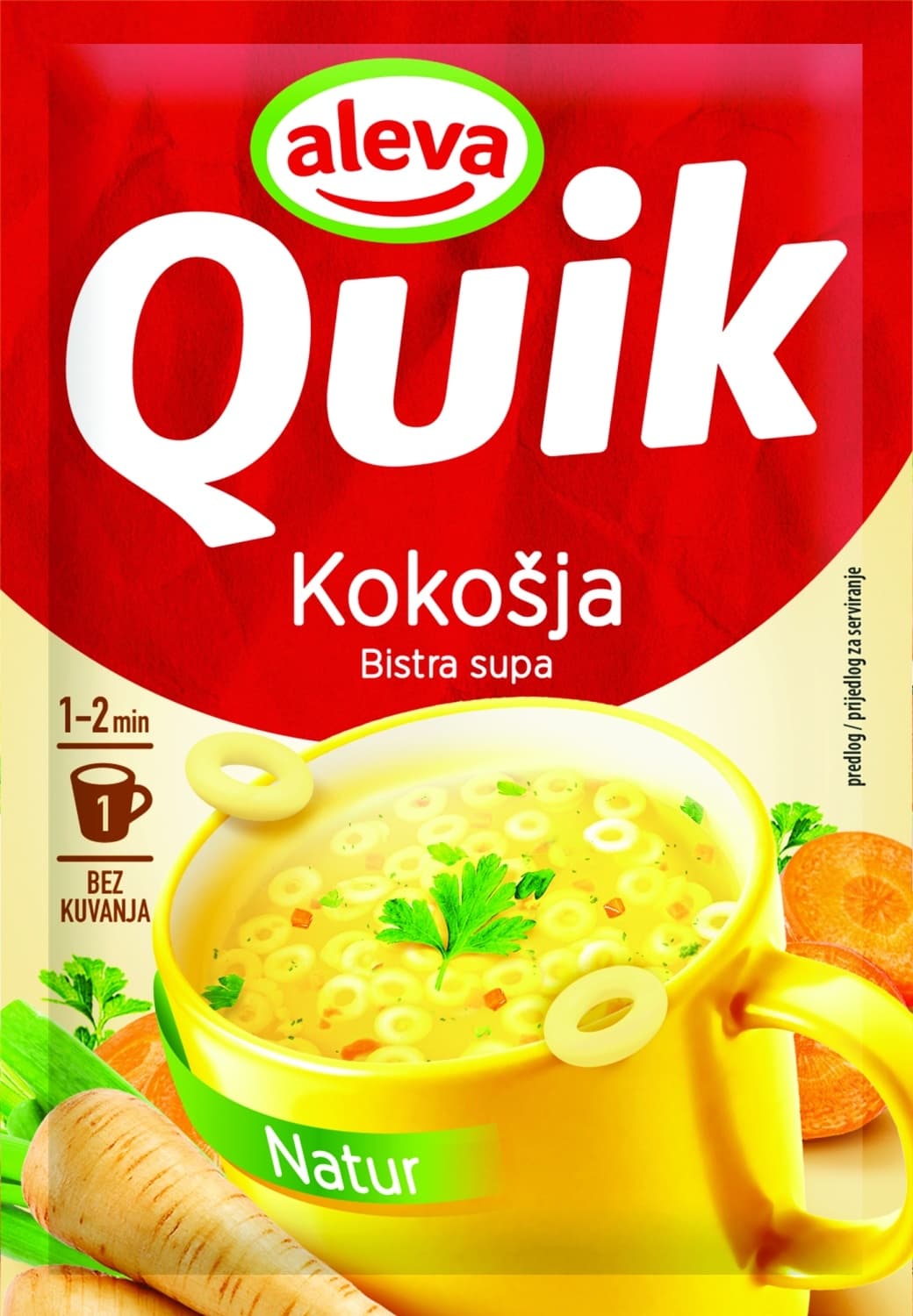 Instant supa QUIK Aleva natur kokošija bistra 15g-slika