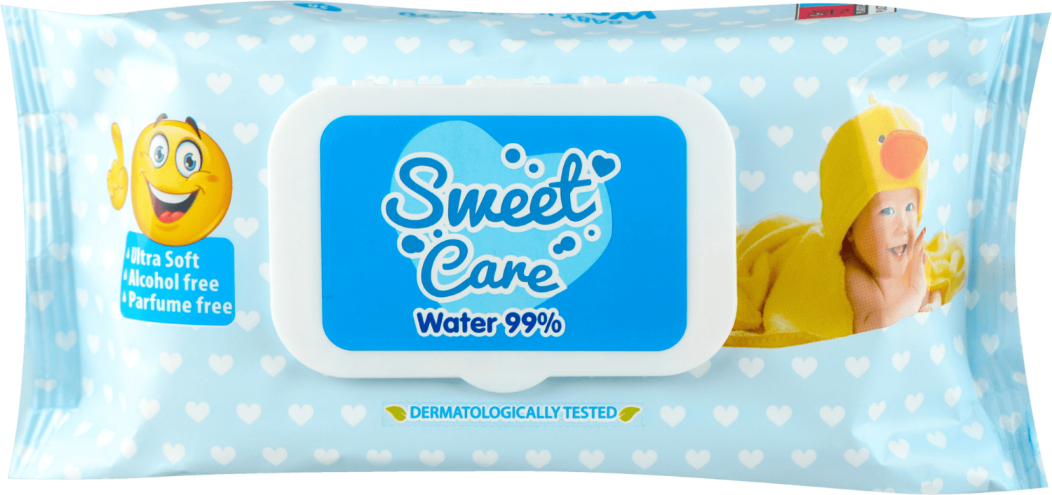 Vlazne maramice Sweet Care 56/1 99% voda-slika
