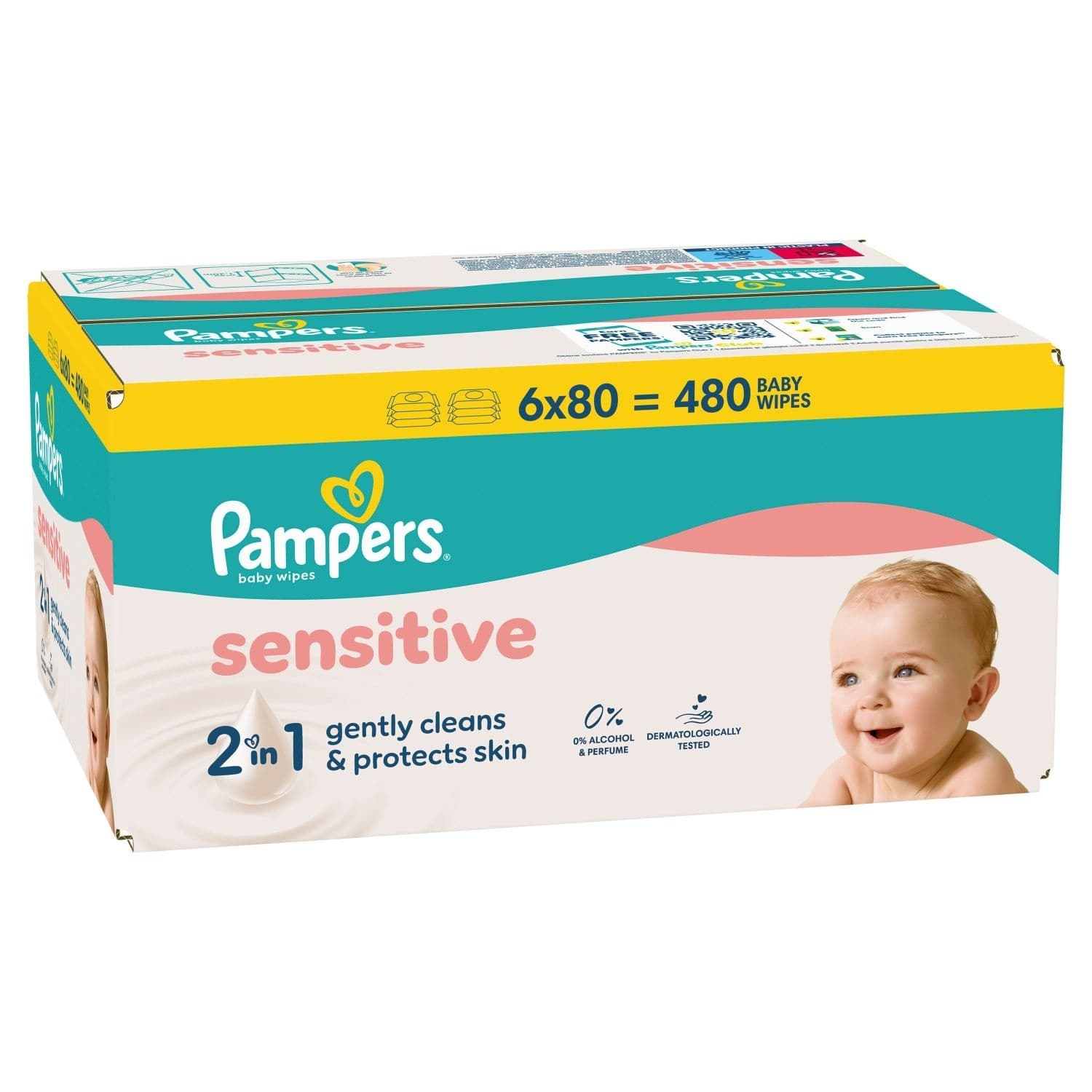 Vlažne maramice PAMPERS sensitive 6x80kom-slika