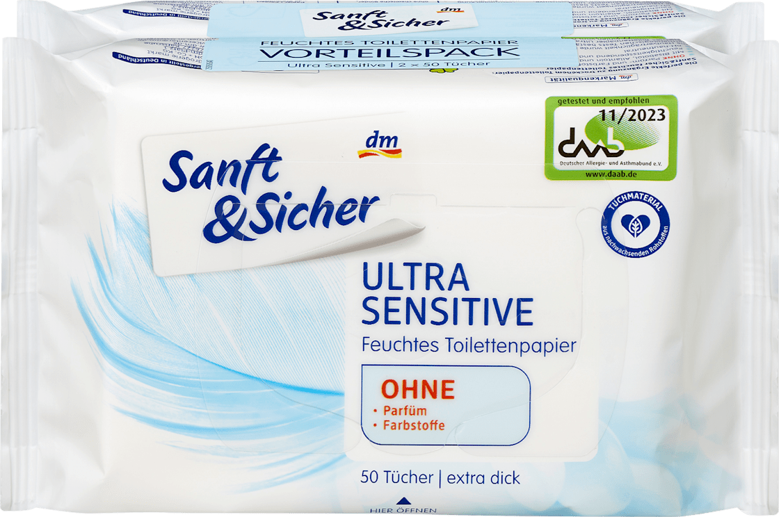 Vlažni toalet papir SANFT&SICHER ultra sensitive 2x50kom-slika