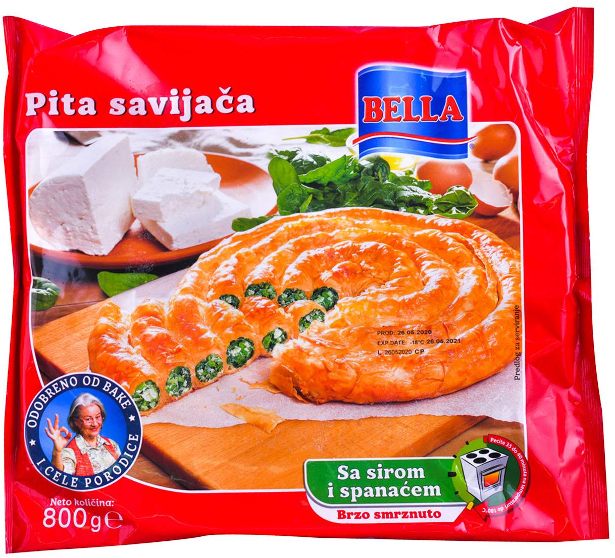PITA SAVIJAČA SIR SPANAĆ 800G BELL-slika