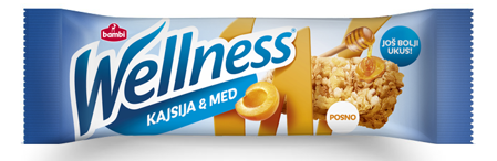 Žitni bar WELLNESS med kajsija 23g-slika