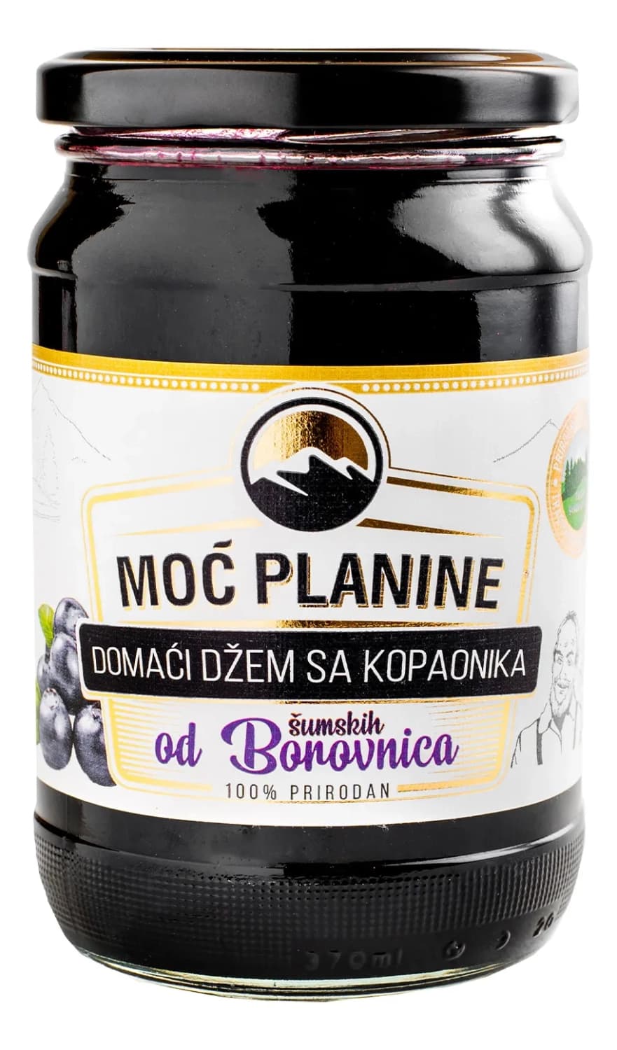 Dzem dom.div.borovnica Moc planine 420g-slika