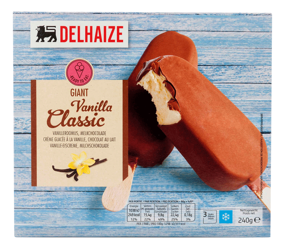 Sladoled DELHAIZE vanila čokolada 3x80g-slika
