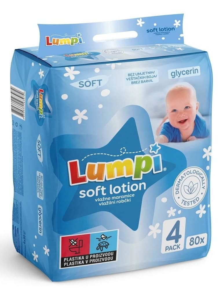 Vlažne maramice LUMPI soft losion 4x80kom-slika