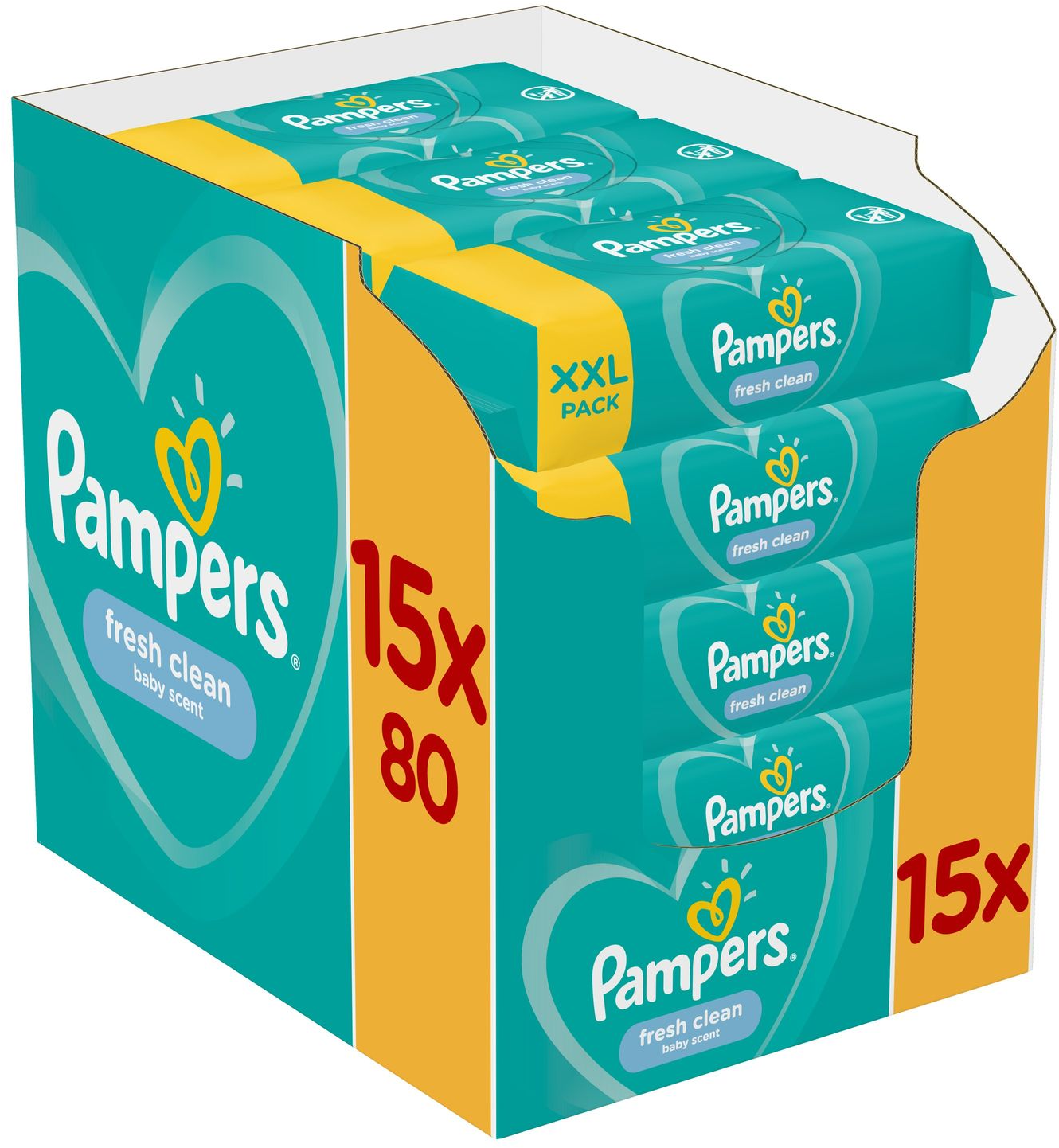 Vlažne maramice PAMPERS fresh clean 15x80kom-slika