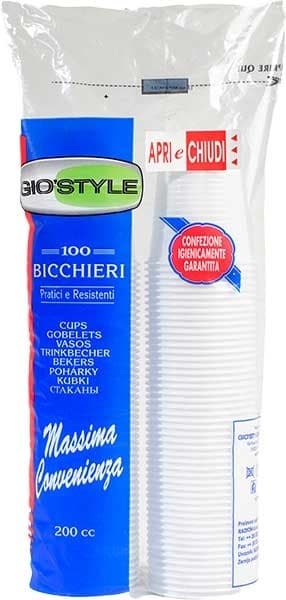 Plastične čaše DOPLA 200ml 100kom bele-slika