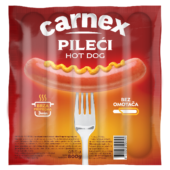 PILEĆI HOT DOG 800G CARNEX-slika