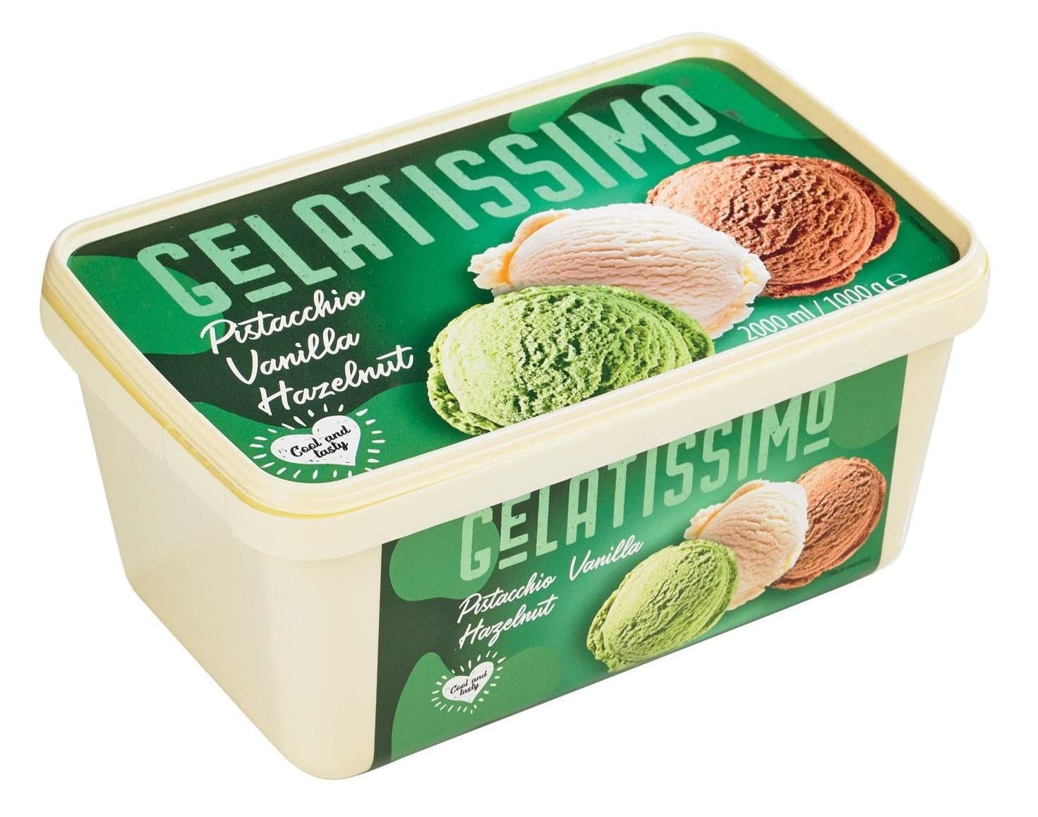 Sladoled GELATISSIMO lešnik vanila pistaći 2000ml-slika