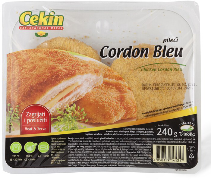 Panirani pileci cordon blue 240g-slika