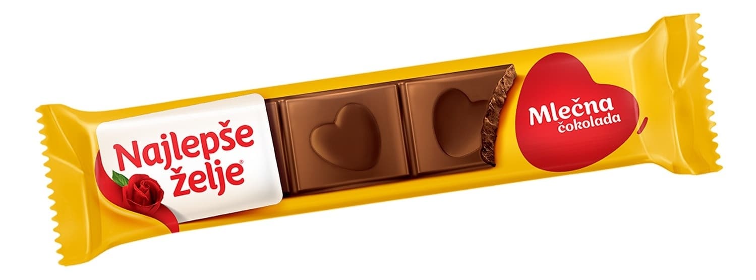 Čokolada mlečna NAJLEPŠE ŽELJE Štanglica 30g-slika
