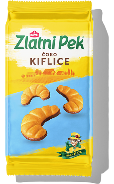 Keks ZLATNI PEK čoko kiflice 165g-slika