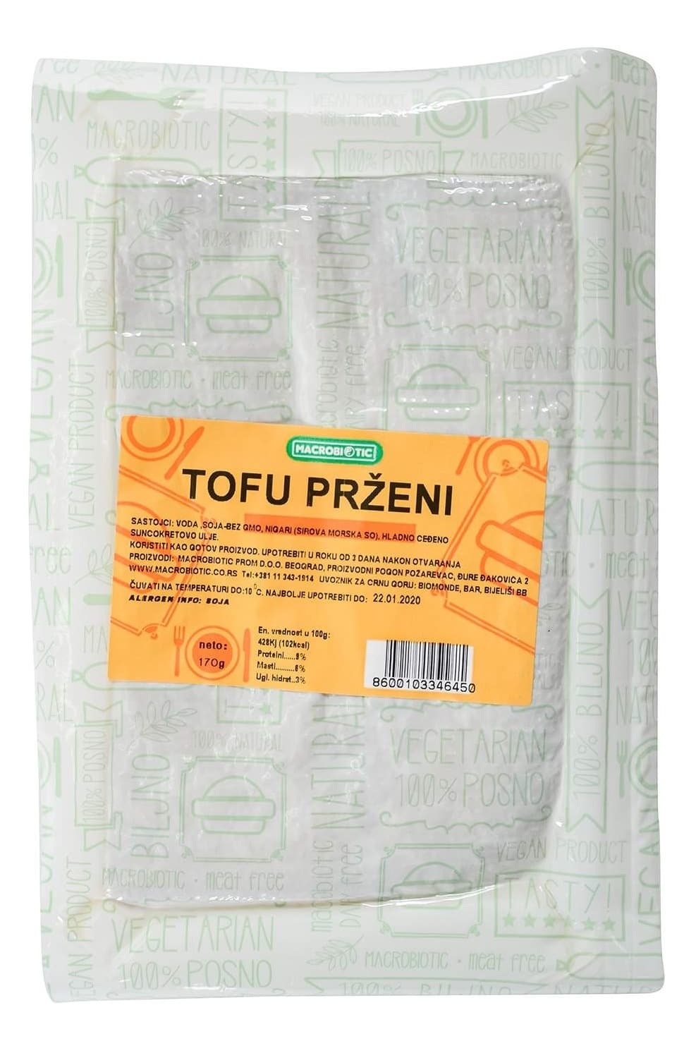 MACROBIOTIC prženi tofu sir 170g-slika