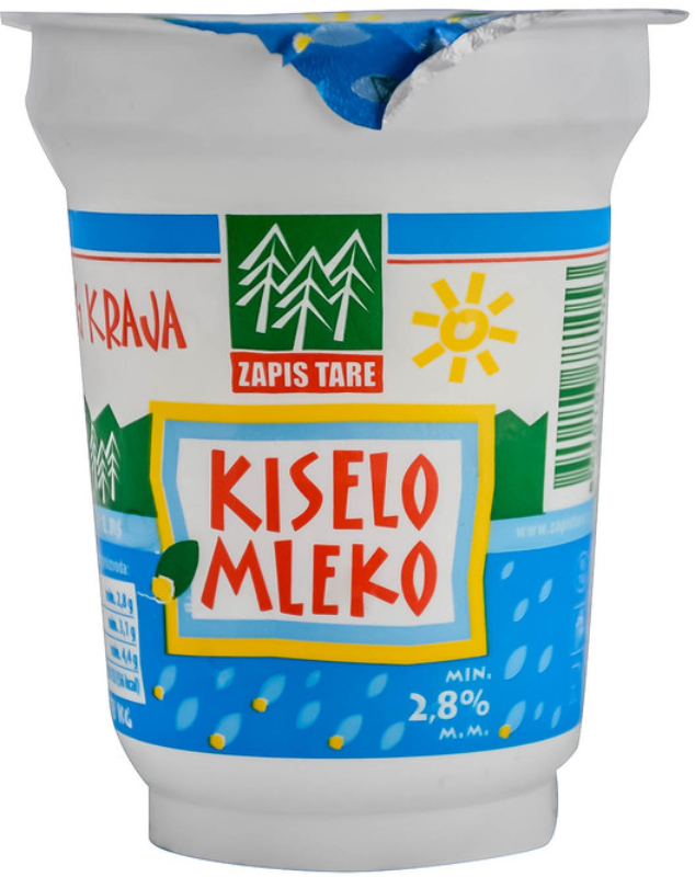 Kiselo mleko ZAPIS TARE 2,8%mm 180g-slika