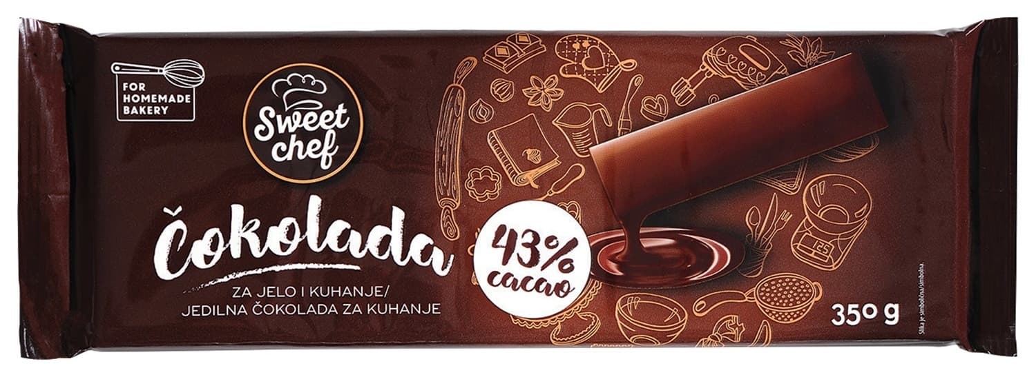 ČOKOLADA KUVANJE 43% 350G SWEET CHE-slika
