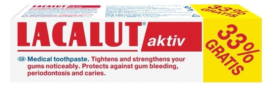 Lacalut aktiv pasta/zube 100ml+33% gr.-slika